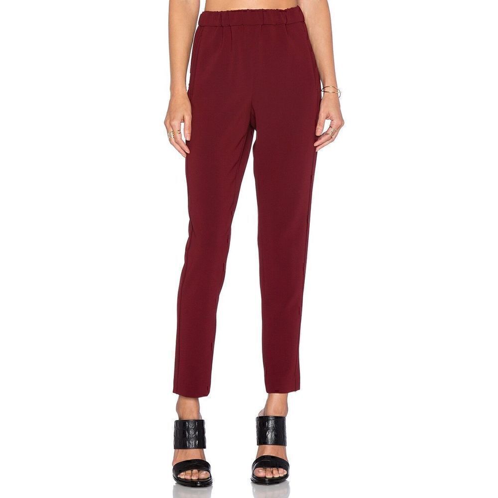 Theory Thorene Pant Stretch Waist Pull On Pants Trousers Burgendy women’s size S